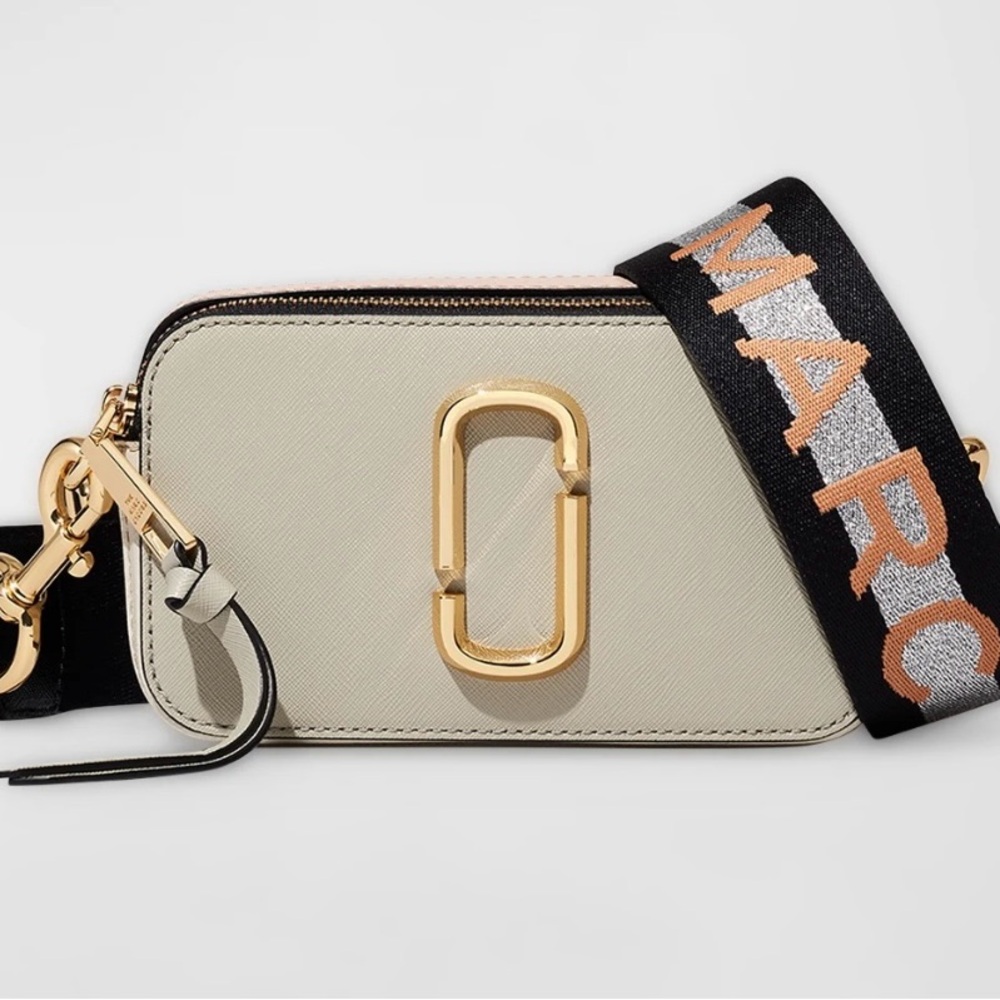 Marc Jacobs Cream Crossbody Bag with Gold Accents
